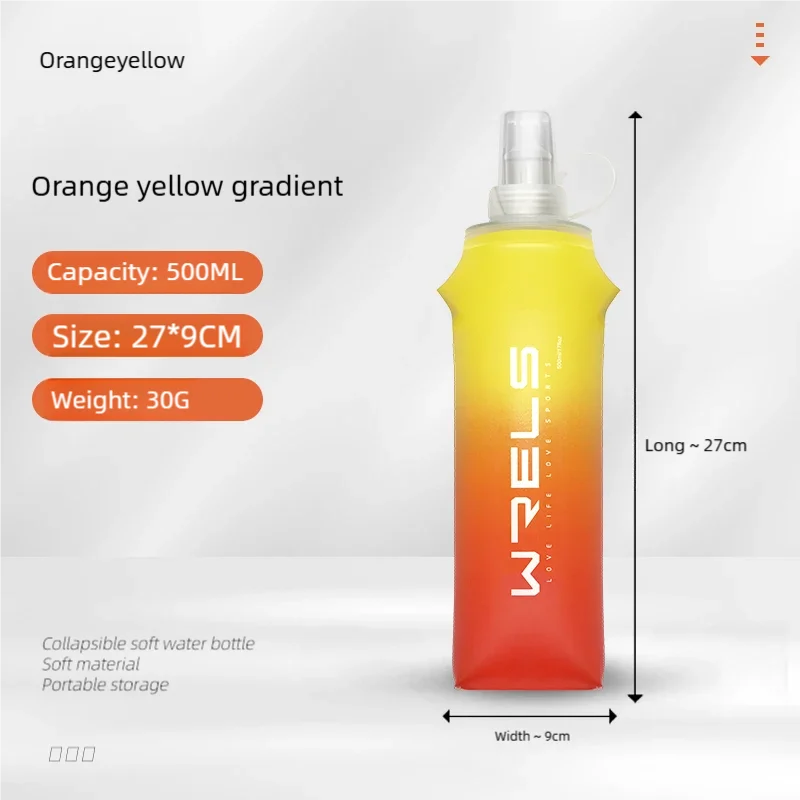 Botella plegable deportiva de TPU de 250 ml/500 ml - Ultraligera para correr, maratones y actividades al aire libre - 8 colores