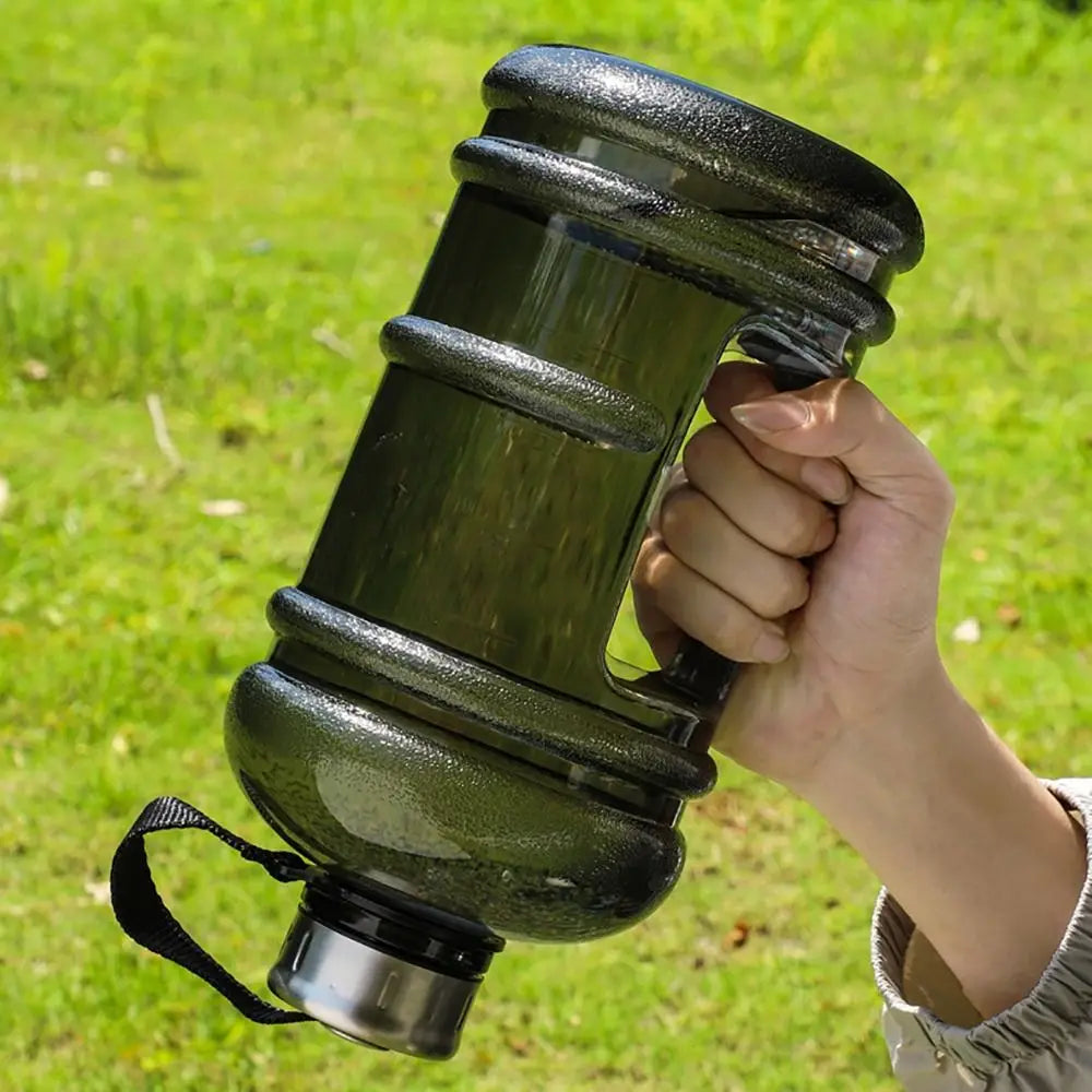 2L Sports Water Bottle - Large Drinking Bottle with Handle for Gym &amp; Training