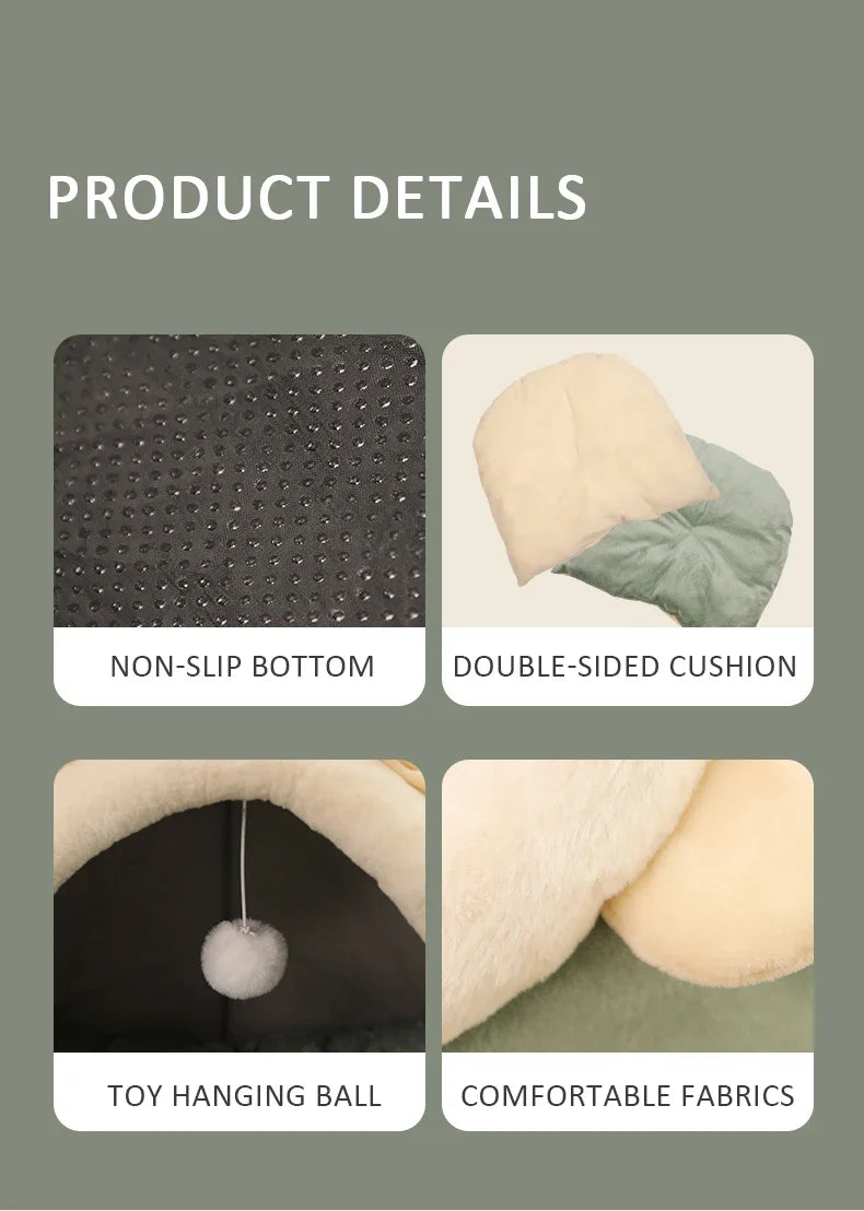 Katzenbett Kuschelhöhle - 3 Designs (Katze, Küken, Einhorn) - Weich & Waschbar