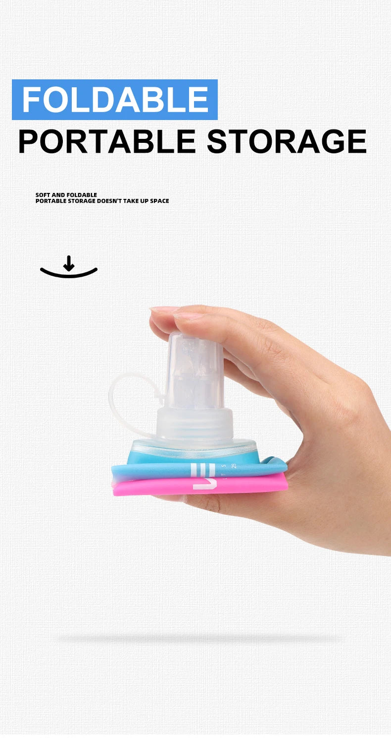 Botella plegable deportiva de TPU de 250 ml/500 ml - Ultraligera para correr, maratones y actividades al aire libre - 8 colores