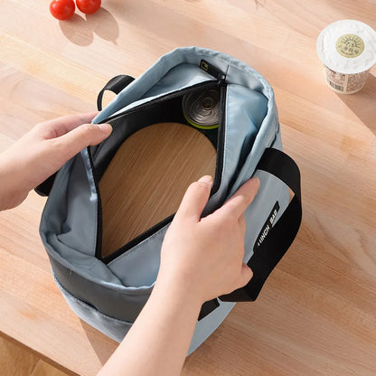 Bolsa térmica Bento para almuerzo, de gran capacidad, con cremallera, para mujer, ideal para viajes y picnic.