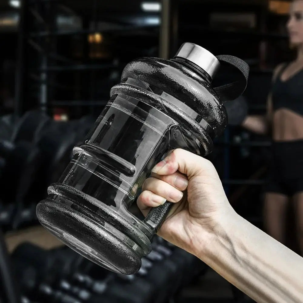 2L Sports Water Bottle - Large Drinking Bottle with Handle for Gym &amp; Training