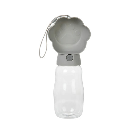 2-in-1 Hunde Wasserflasche mit Futterbehälter – Tragbare Auslaufsichere Outdoor Trinkflasche für Hunde & Katzen