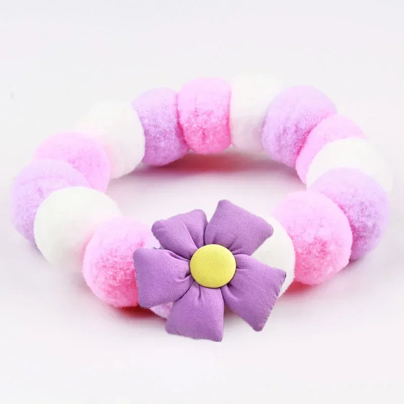 Dog Accessories Hair Ball Pet Collar Dog Necklace Cat Bib Cute Ball Pet Neckerchief for Photography Pet Collar Puppy Scarf