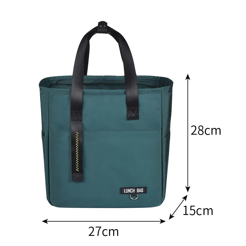 Bolsa térmica Bento para almuerzo, de gran capacidad, con cremallera, para mujer, ideal para viajes y picnic.