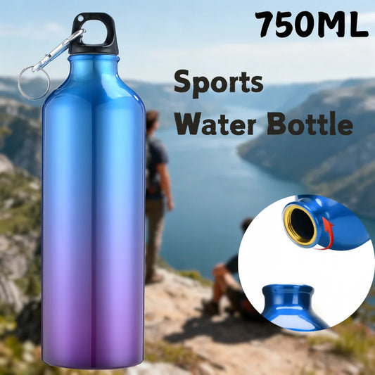 Sports water bottle 750ml aluminium - leakproof for cycling &amp; outdoor activities
