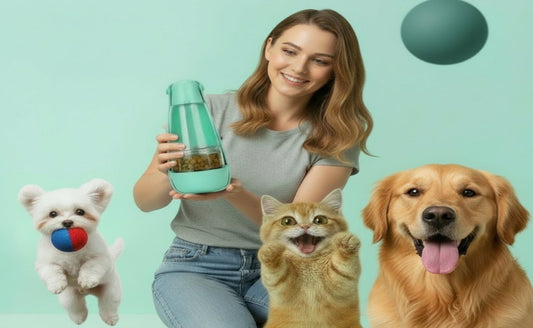 Botella de agua portátil para mascotas con contenedor de comida: 2 en 1 para perros y gatos en movimiento