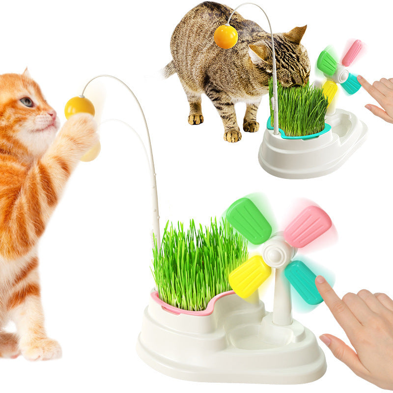 Cat toy with windmill &amp; catnip