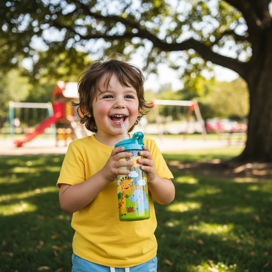 Emotionales Produktbild - Kinder Trinkflasche