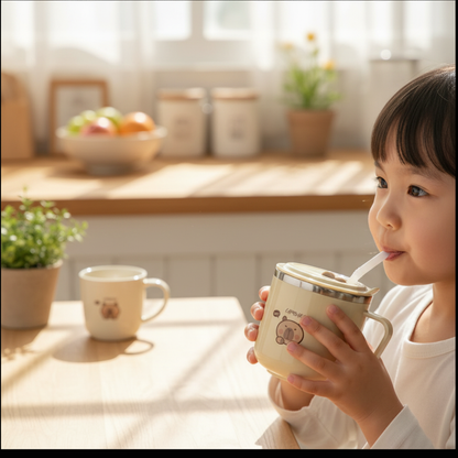 Nahaufnahme Kinderhände mit Becher